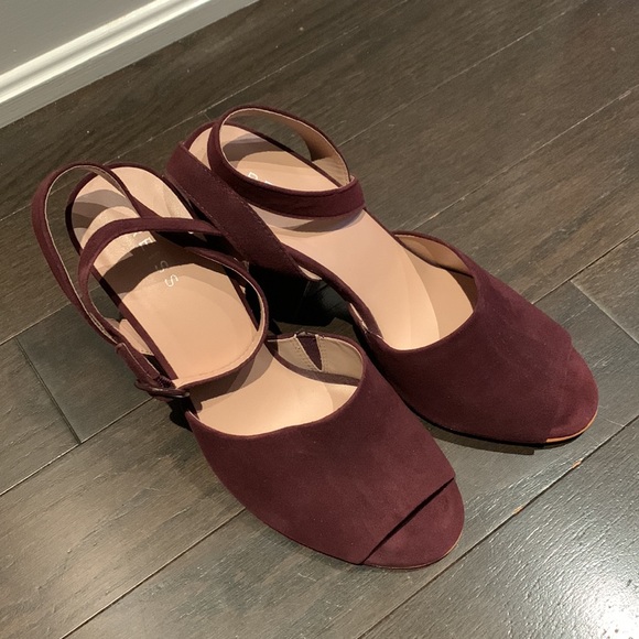 Reiss Suede sandals in burgundy, dark red, maroon, oxblood size 40 - Picture 4 of 8